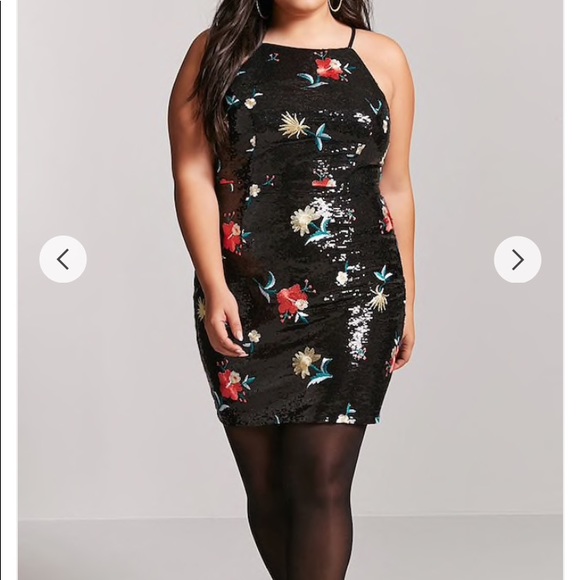 forever 21 black dress with flowers